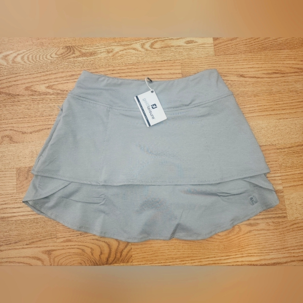 Foot Joy Women's Performance Layered Golf Skort Skirt Tennis Grey Size Med NWT